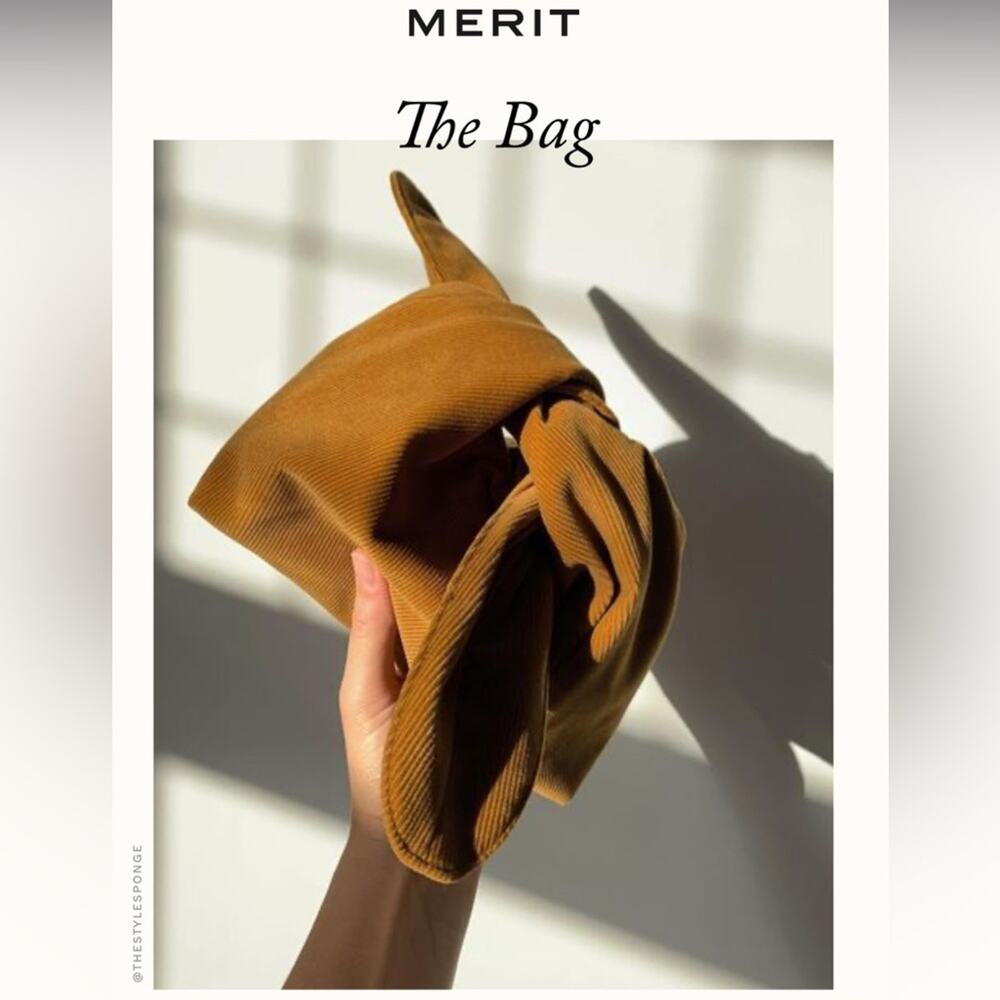 MERIT Beauty The Signature Bag Knot Corduroy Velour Makeup Pouch Bag Only